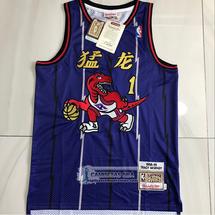 Camiseta Toronto Raptors Tracy Mcgrady Mitchell & Ness 1998-99 Violeta